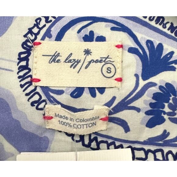 The Lazy Poet Emma Persian Blue Cotton Pajama Set Size Small New with tags - Picture 6 of 7